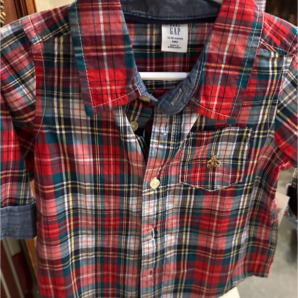 Baby gap brand new red shirt.  Size 12/ 18 M